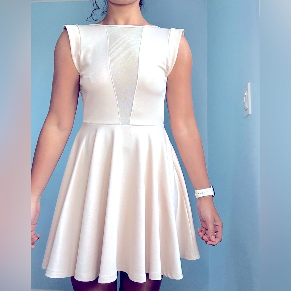 Tobi cream skater dress
